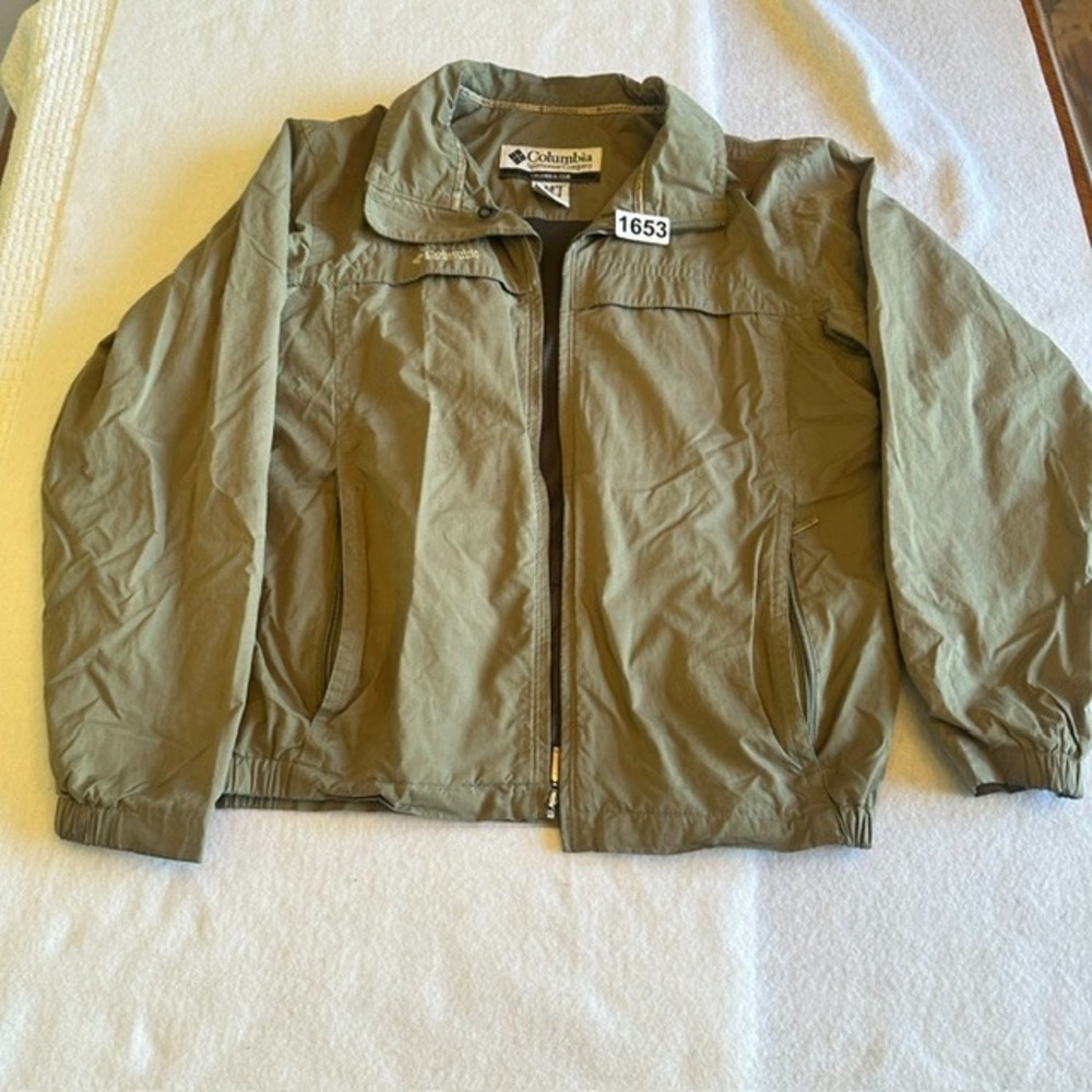 Columbia Sportswear Windbreaker Mens Olive Green XL Full Zip Lightweight Jacket